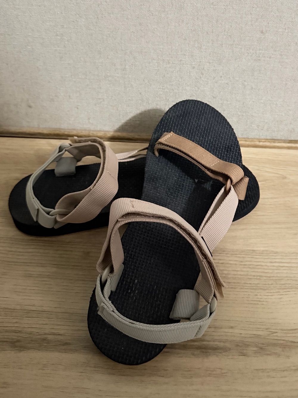 Teva Beige and Black Strappy Outdoor Sandals